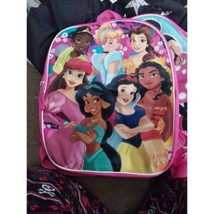 Disney Princess Backpack Pink – Featuring Moana, Ariel, Jasmine, Belle, Cinderel